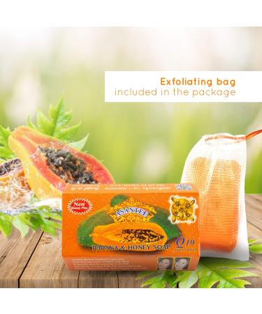 ASANTEE Papaya Soap 4.4 oz (Pack of 4) - Reduces Dark Spots | Brightens Skin - Buy Online on SooperMarket.com