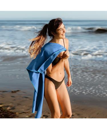 Hero Microfiber Towel for Travel, Camping, Beach, Gym - 24x48 with Bonus Washcloth (Blue) - Buy Online on SooperMarket.com