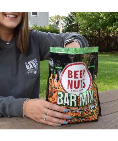 BEER NUTS Bar Mix with Wasabi - 26oz Family Size Resealable Jar: Original Roasted Peanuts, Asian Wasabi Peas, Hot & Spicy Sesame Sticks, Pretzel Niblets, Nacho Cheese Sticks, BBQ Insane Grain - Buy Online on SooperMarket.com