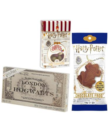 Jelly Belly Harry Potter Bertie Botts Beans Chocolate Frog and Hogwarts Train Ticket made of chocolate (35g + 15g + 42g)