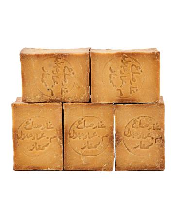 Carenesse Aleppo Soap - Vegan Handmade Natural Soap Bundle (5 Pieces) | 80% Olive Oil & 20% Laurel Oil | Original Quality - 900-950g - Buy Online on SooperMarket.com