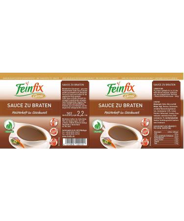 Feinfix Classic Sauce to Roast 207g - Vegan & Lactose-Free Powder for Gravy Vegetable Sauce & Grilling | Ideal for Pasta & Roasting - Buy Online on SooperMarket.com