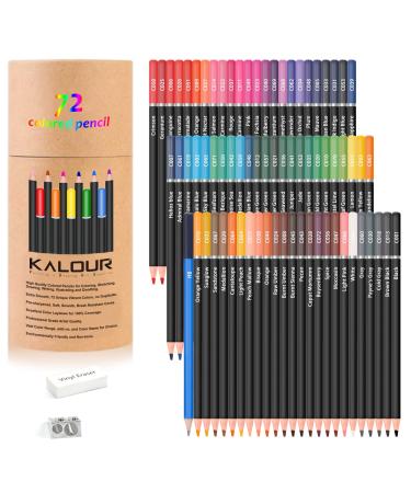 KALOUR Colored Pencils for Adult Coloring Book,Set of 72 Colors,Artists Soft Core with Vibrant Color,Ideal for Drawing Sketching Shading,Coloring Pencils for Adults Beginners kids