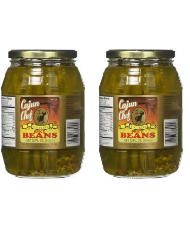 Cajun Chef Louisiana Spicy Green Beans, 32 Ounces ( Pack of Two )