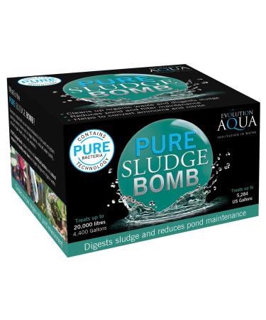 Evolution Aqua Pure Sludge Bomb Pond Sludge Remover Natural Sludge Buster for Pond Clear Water Treatment Bacteria Balls Cleaner Pond Bomb for Fish Ponds | 1 Gel Ball Treats 20 000 litres