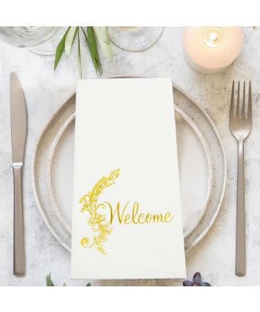 LEKOCH 100 PCS Disposable Letter Napkins | Premium Airlaid White Wedding Napkins (43x30) - Stylish & High-Quality Event Essentials - Buy Online on SooperMarket.com