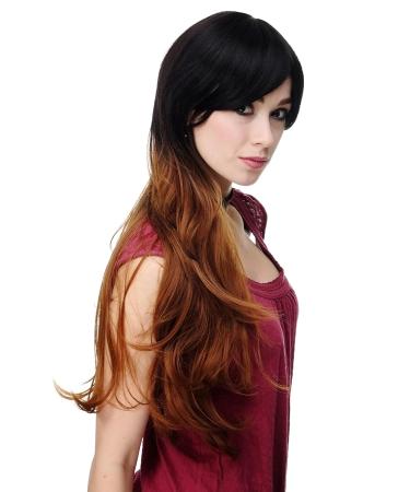 WIG ME UP Women's Ombre Wig - Dark Brown Reddish Brown Long 70 cm Hair (H9702-4F30) | International Shipping Available - Buy Online on SooperMarket.com