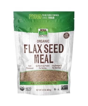 Now Foods Real Food Organic Flax Seed Meal 1.4 lbs (624 g)