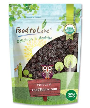Organic Dried Sour Cherries, 2 Pounds - Pitted Cherry Fruit, Non-GMO, Raw, Sun-Dried, Unsweetened, Unsulfured, No Oil Added, Vegan, Kosher, Bulk. Prunus Cerasus.