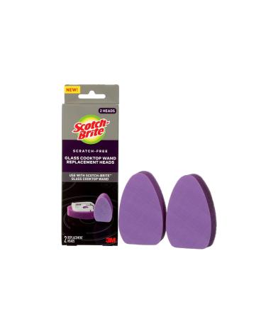 Scotch-Brite Glass Cooktop Wand Replacement Heads, Cleans With Just Water, Tackle Burnt-On Messes, 2 Replacement Heads