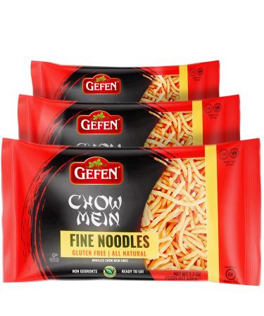Gefen Gluten Free Chow Mein Fine Noodles 8oz (3 Pack) Ready To Eat All Natural Thin & Crisp