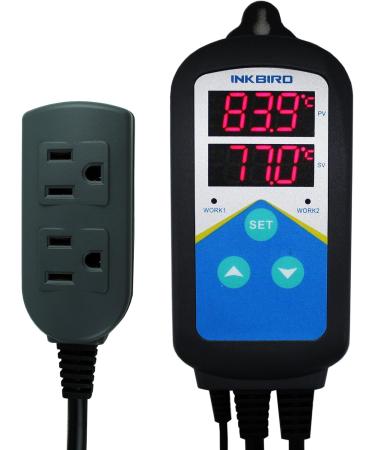 Inkbird Temperature Controller ITC-306T Digital Thermostat Smart Day Night Cycle Dual Heating Outlet Itc-306t Ntc Probe - Buy Online on SooperMarket.com