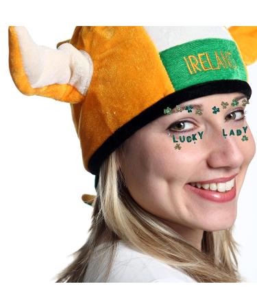 St. Patrick's Day Face Jewels & Gems Set - Glitter Rhinestones & Temporary Tattoos for Rave, Henna & Parties - Buy Online on SooperMarket.com