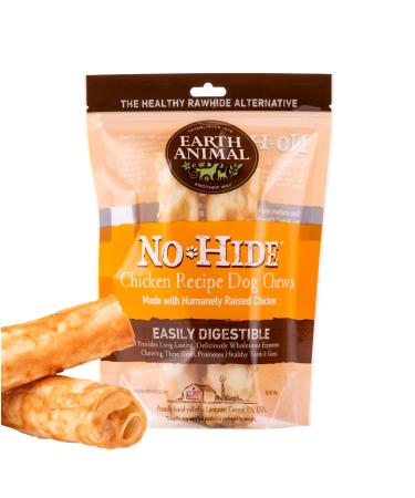Earth Animal No Hide Rawhide Replacement Dog Treats for Medium Chews Chicken 120 g 2 Pack 240 g (1 Pack)