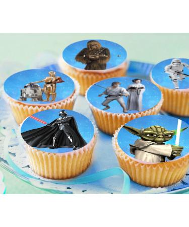 Pre-Cut Star Wars 1A Edible Stand up Wafer Paper Cupcake Toppers Cake Decorations Birthday Party (12)