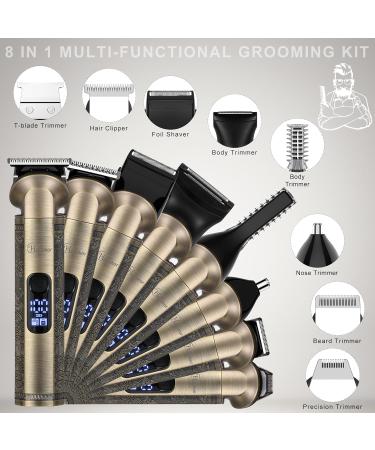 Buy Hatteker 8-in-1 Beard Trimmer Kit | Professional Hair Clipper & T-Blade Electric Razor for Men - Cordless Grooming | International Shipping Available - Buy Online on SooperMarket.com