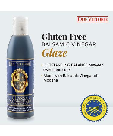 Due Vittorie Balsamic Crema Glaze - Barrel Aged Balsamic Vinegar Reduction from Italy - Gluten Free, 8.45 oz Bottle - Buy Online on SooperMarket.com