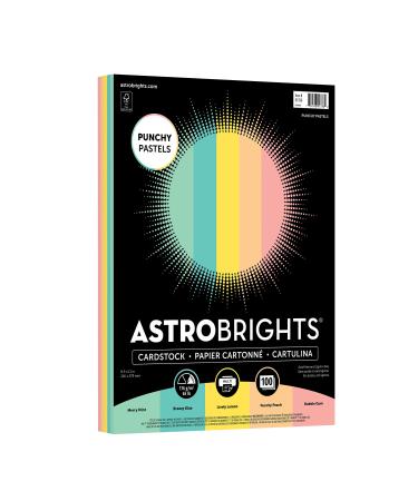 Astrobrights Punchy Pastel Assortment Cardstock  8.5 x 11  65 lb. 5-Color Assortment  100 Sheets (91786)
