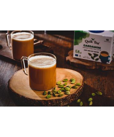 QuikTea Unsweetened Cardamom Chai Tea Latte - 20 Count - All Natural Assam & Darjeeling Chai - 5.64oz (Pack of 2) - Buy Online on SooperMarket.com