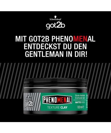 Got2b Phenomenal Texture Clay Hold 5 | Vegan Hair Wax for Men | Matt Barbershop Style for Shorter Hair (100ml) - Buy Online on SooperMarket.com