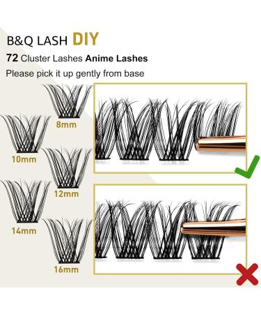 Volume Eyelash Clusters D Curl 10mm - 72 Clusters for DIY Lash Extensions | Soft Wispy Individual Lashes for At-Home Use - Buy Online on SooperMarket.com