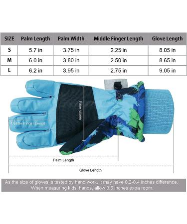 Kids Winter Gloves | Waterproof Snow Ski Gloves for Boys Girls | Blue Green | Size S (4-6 years) - Buy Online on SooperMarket.com
