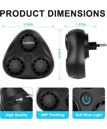 Jinglebely Ultrasound Mouse Defense - Effective Pest Control for Mice Cockroaches Rats and More | Interior Protection up to 200 - Black - Buy Online on SooperMarket.com