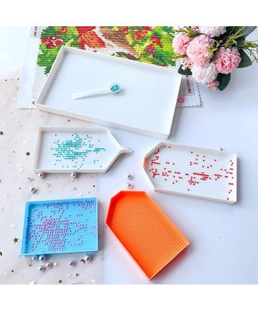5 Pcs Extra Large Diamond Painting Tray Organizer - DIY Gem Art Craft Accessories - 5 Trays, 1 Spoon Included - Buy Online on SooperMarket.com