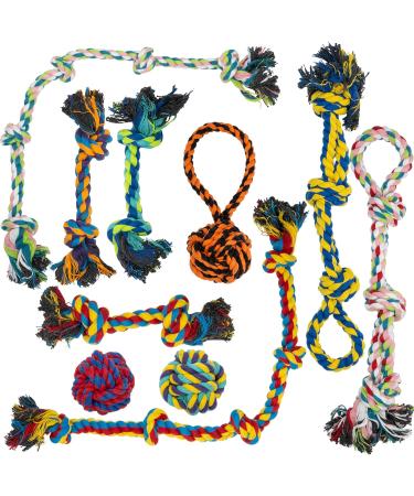 Fur & Bone 10 Pack Dog Rope Toy Dog Chew Toys for Aggressive Chewers - Cotton Puppy Toys | Dog Toys Indestructible for Dog Chews | Dog Toy Indestructible Dog Toys Dog Accessories Chew Toys for Dogs - Buy Online on SooperMarket.com