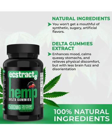 Hemp Gummies Delta Premium 500mg High Potency - 25 Fruity Gummies for Stress Relief, Inflammation, Pain, and Restful Sleep - Buy Online on SooperMarket.com