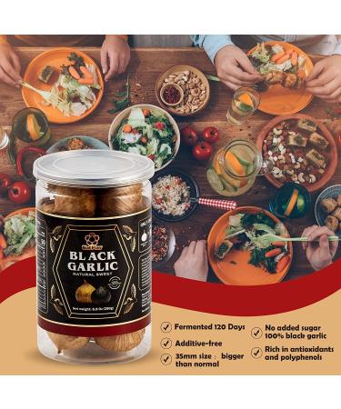 Nat Flav Whole Black Garlic 8.8 Oz (250g) - Fermented 120 Days, High Antioxidants, Non-Additives, Ready to Eat Healthy Snack - Buy Online on SooperMarket.com