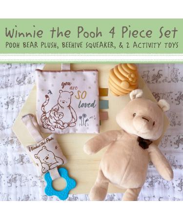 Classic Pooh 4 Piece Set with Stuffed Animal Toy - Piglet & Friends 9 inch - Baby Teether Included - Buy Online on SooperMarket.com