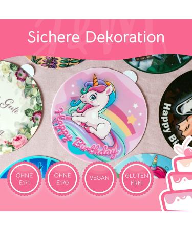 J & M Deco Edible Cake Toppers - Happy Birthday Motif - Fondant Cake Decoration - 20 cm Dining Paper - Perfect for Birthday Parties - Buy Online on SooperMarket.com