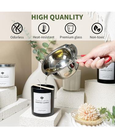 12 Pack 10oz Glass Candle Jars with Lids and Labels - Matte Black Empty Candle Jars for Making Candles Bulk Containers - Buy Online on SooperMarket.com