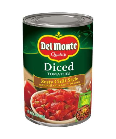 Del Monte Canned Diced Tomatoes Zesty Chili Style, 14.5 Ounce