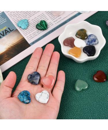 Kioiner 20 Pcs Heart Shape Stones 2 cm Love Heart Healing Crystal Stones Natural Heart Worry Stones Chakras Stones for Women Yoga Witchcraft Meditation Stress Reiki Energy Balancing Home Decoration - Buy Online on SooperMarket.com