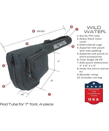Wild Water Standard Fly Fishing Combo Starter Kit - 3 or 4 Weight, 7 Ft Graphite Rod with Accessories, Aluminum Reel, Fly Box, and Flies - Buy Online on SooperMarket.com