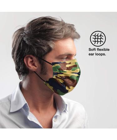 NU R Disposable Face Mask 3Ply Mask with Filter Layer and Elastic Earloop Retail 50pcs/box CAMO 50PCS - Buy Online on SooperMarket.com
