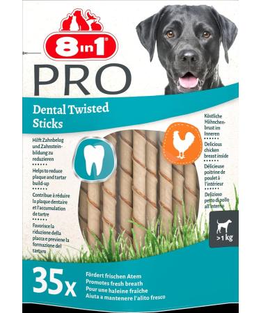 8in1 Pro Dental Twisted Sticks - healthy chew sticks for dogs for dental care 35 pieces (pack of 1) Dental 190 g (Pack of 1) - Buy Online on SooperMarket.com