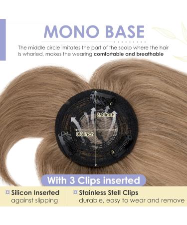 Human Hair Toppers with Fringe Pony Clip in Hair Toppers for Thinning Hair Women Real Hair Mono Base Toupee Hair Topper for Women Human Hair - Buy Online on SooperMarket.com