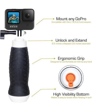 GoPro Floating Hand Grip + Waterproof Pole Mount 6.5-23 for Hero 10, 9, 8, 7, 6, 5, Session, MAX | Flow by MicroJib - Buy Online on SooperMarket.com