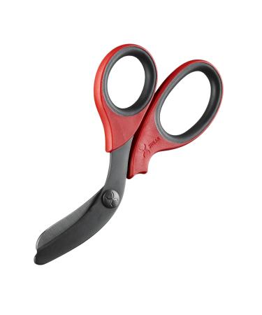 xShear 7.5 Extreme Duty Trauma Shears - Black Titanium Coated Blades The perfect scissors for the Paramedic EMT Nurse or any Emergency Healthcare Provider (Red/Black)