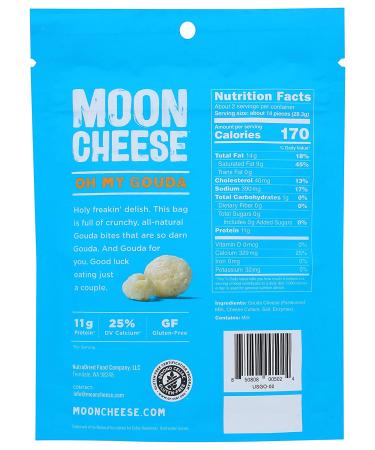Moon Cheese Gouda Snack - 100% Natural 2 oz | Healthy Cheese Snack - Buy Online on SooperMarket.com