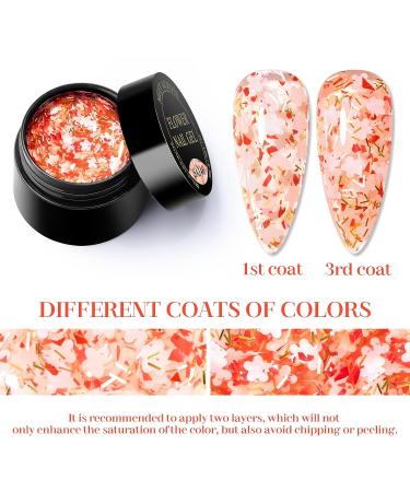 MEET ACROSS Flower Glitter Gel Nail Polish Set - 6 Pcs Diamond Sequins Jelly Gel Nail Polish Set for Nail Art Manicure - Buy Online on SooperMarket.com