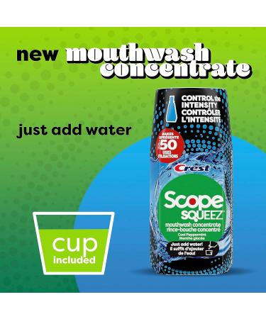Crest Scope Squeez Mouthwash Concentrate Cool Peppermint Flavour 50mL Bottle Equal Uses up to 1L Bottle *vs 1L Scope Outlast Mouthwash Squeez to Control the Strength - Buy Online on SooperMarket.com