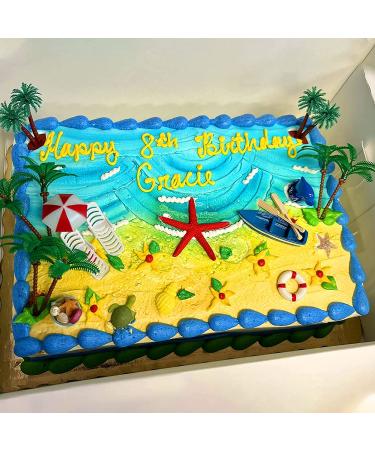Beach Chair Umbrella Cake Decoration  15Pieces Summer Ocean Cake Toppers  Tropical Hawaiian Aloha Luau Theme Party Decorations Supplies for Pool Party Birthday Wedding Baby Shower - Buy Online on SooperMarket.com