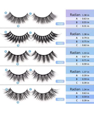 MAGEFY Faux Mink Eyelashes Variety Pack - 10 Pairs, 5 Styles | Natural to Dramatic Volume | 3D False Lashes with Brow Grooming Kit - Buy Online on SooperMarket.com
