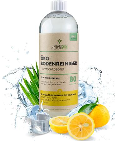 Heldengr n KO floor cleaner for moped robot Yuzu & Lemongrass - extremely thorough wiping robot cleaning agent - streak -free quick -drying & foam arm - clean wiping robot 1000 ml lemongrass 1 l (1 Pack)