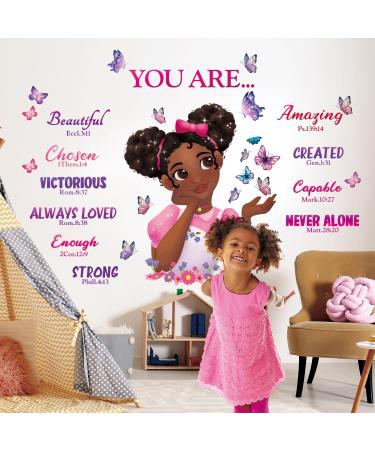 DECOWALL Black Girl Magic Wall Stickers with Butterfly Decals - Inspirational Quotes for Girls Room, Bedroom, Nursery - Home Art D cor - Buy Online on SooperMarket.com