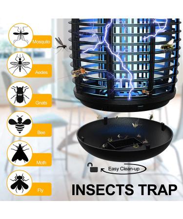 Electric Bug Zapper 4200V Waterproof Outdoor Insect Killer with Light Sensor - Dark-black - Buy Online on SooperMarket.com
